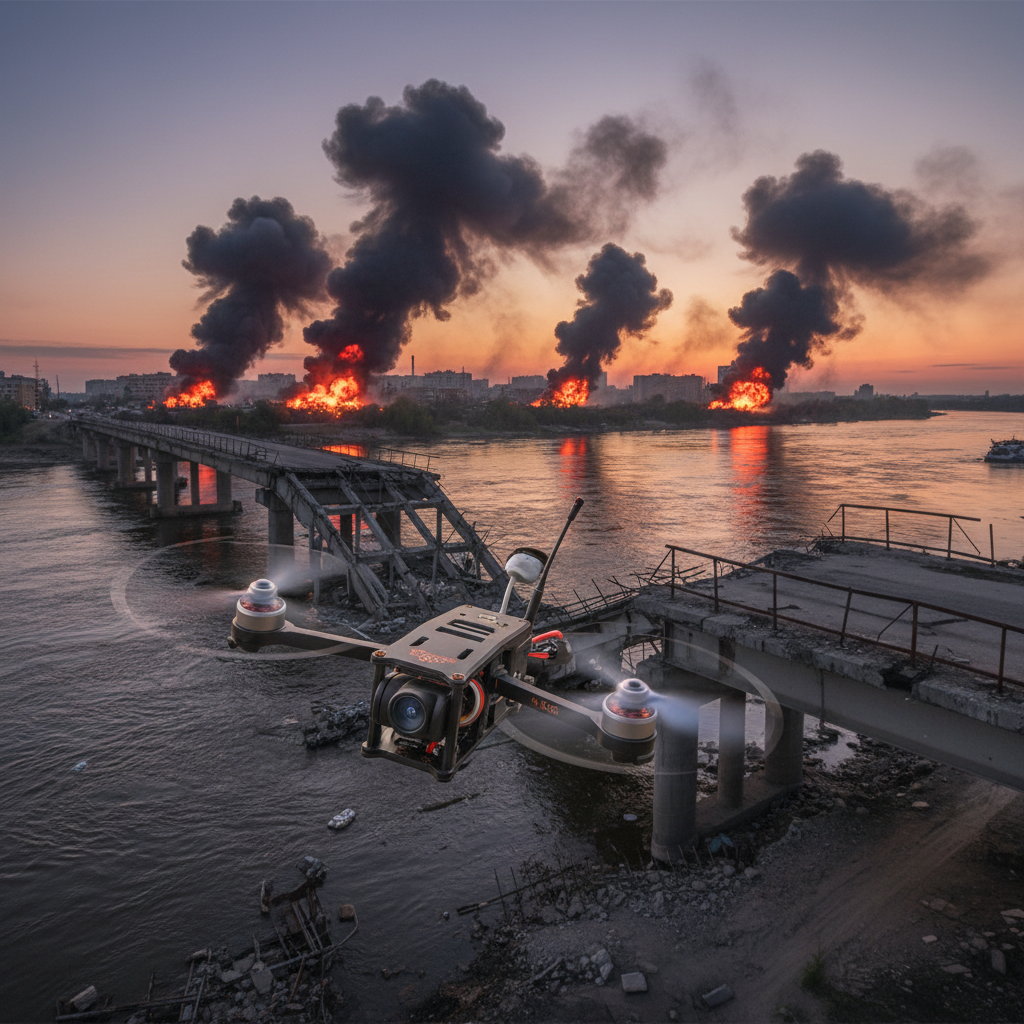 Ukrainian Forces Sabotage Russian Bridges Using FPV Drones