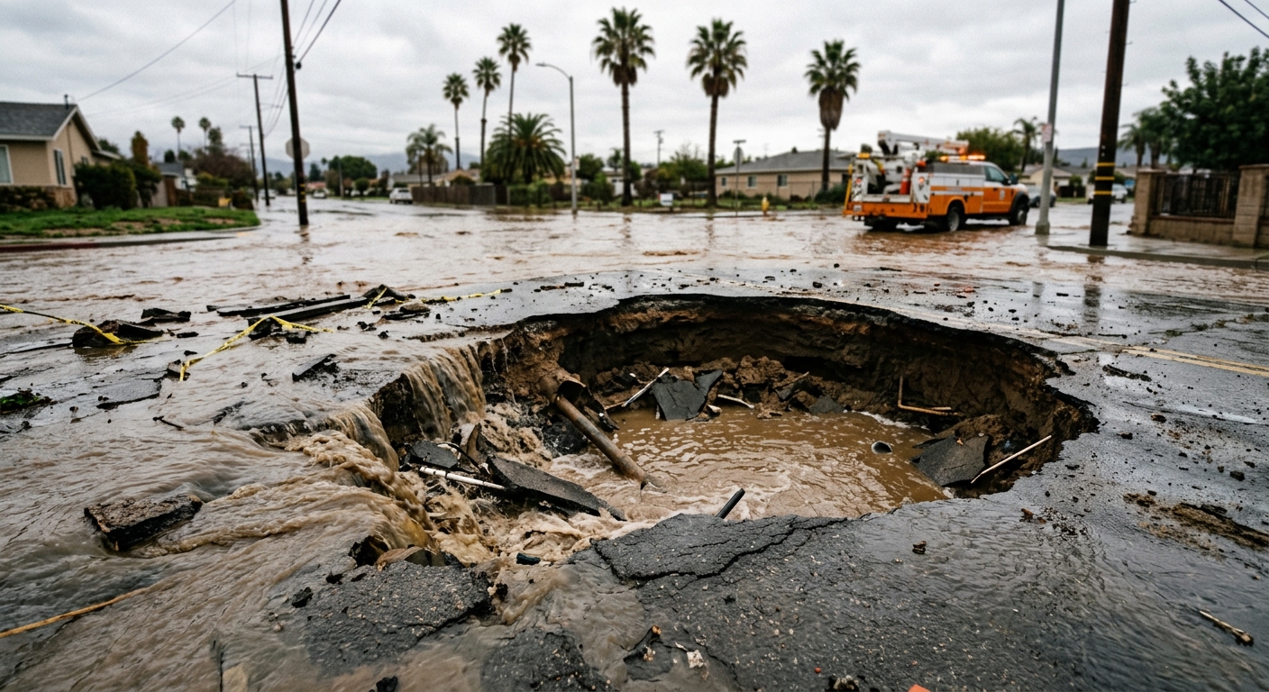 California Water Main Break Floods Streets, Spurs Emergency Response in West Hollywood